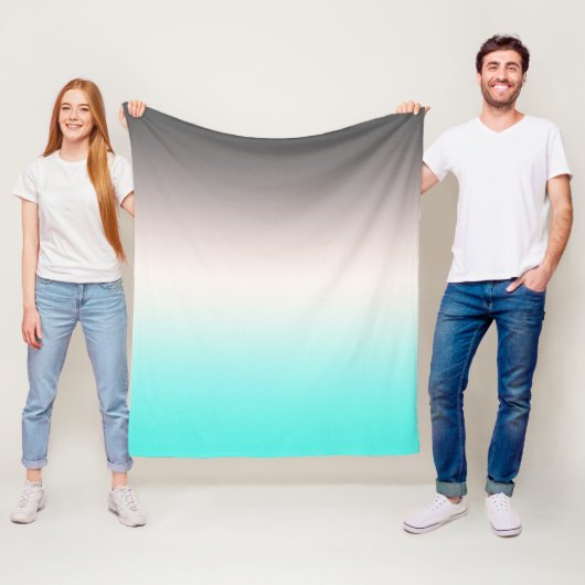Couverture Polaire Ombre gris turquoise (En situation)