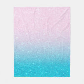 Couverture Polaire Ombre Parties scintillant rose et turquoise (Devant)