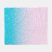 Couverture Polaire Ombre Parties scintillant rose et turquoise (Devant (Horizontal))