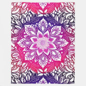 Couverture Polaire Ombre rose et violet Mandala Fleece Blanche (Devant)