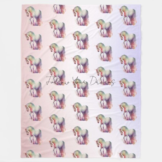 Couverture Polaire Ombre Unicorne magique violet (Devant)