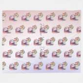 Couverture Polaire Ombre Unicorne magique violet (Devant (Horizontal))