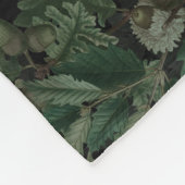 Couverture Polaire Ombres du chêne (Nuit) Blanche en polaire (Coin)