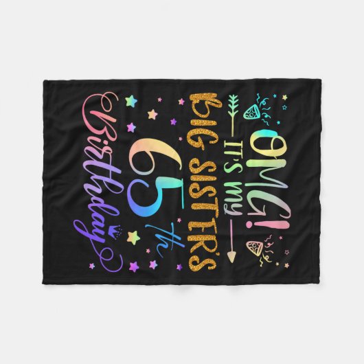 Couverture Polaire Omg C'Est Mes Grandes Soeurs 65e Anniversaire Doux (Devant (Horizontal))