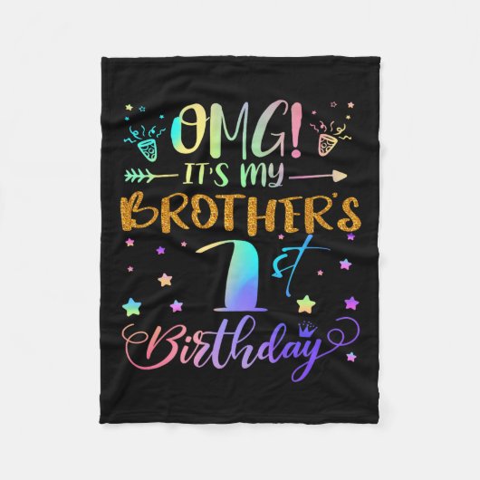 Couverture Polaire Omg Ses Frères 1er Anniversaire Doux 1 Ans (Devant)