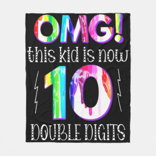 Couverture Polaire OMG! This Kid Is Now 10 Double Digits Paint Drip