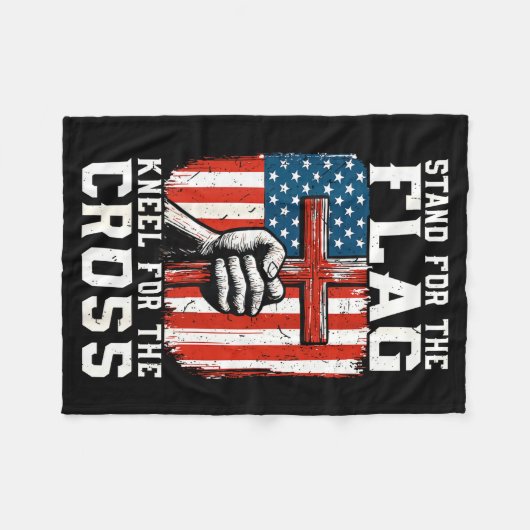 Couverture Polaire On-back Stand For Flag Kneel Cross Patriotic Chris (Devant (Horizontal))