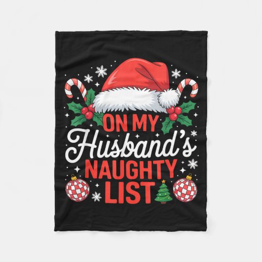 Couverture Polaire On My Husbands Naughty List Christmas  (Devant)
