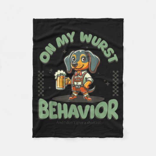 Couverture Polaire On My Wurst Behavior Dachshund German Beer Prost (Devant)