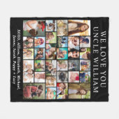 Couverture Polaire Oncle 30 Photo Collage noir (Devant (Horizontal))