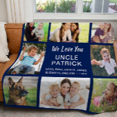 Couverture Polaire Oncle 8 Photo Collage bleu marine