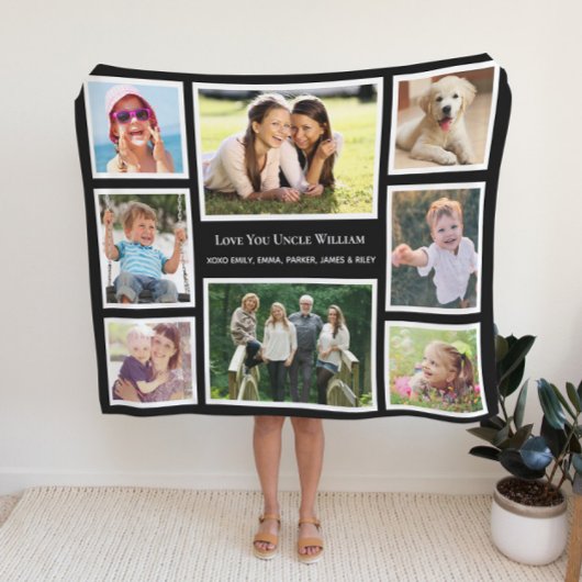 Couverture Polaire Oncle Love You Photo Collage