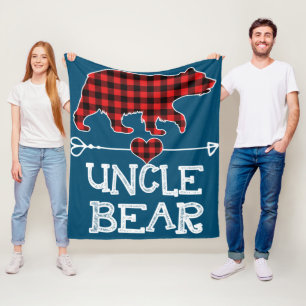 Couverture Polaire Oncle Ours Pajama de Noël Buffle Rouge Plaid