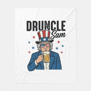 Couverture Polaire Oncle Sam drôle de bière patriotique vecteur conce