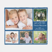 Couverture Polaire Oncle We Love You Photo Collage Blue (Devant (Horizontal))