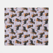 Couverture Polaire Ondes de chien et pattes de rotative (Devant (Horizontal))