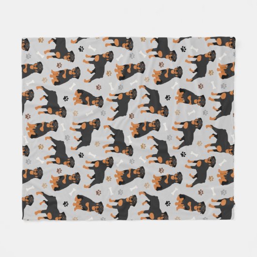 Couverture Polaire Ondes de chien et pattes de rotative (Devant (Horizontal))