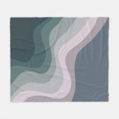 Couverture Polaire Ondes de style rétro violet et turquoise (Devant (Horizontal))