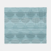 Couverture Polaire Ondes géométriques bleues (Devant (Horizontal))