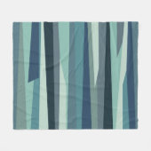 Couverture Polaire Ondes océaniques géométriques bleues (Devant (Horizontal))