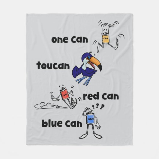 Couverture Polaire One Can Toucan Red Can Blue Can Fleece Blanket (Devant)