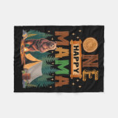 Couverture Polaire One Happy Mama Camper 1st Birthday Camng Bear  (Devant (Horizontal))