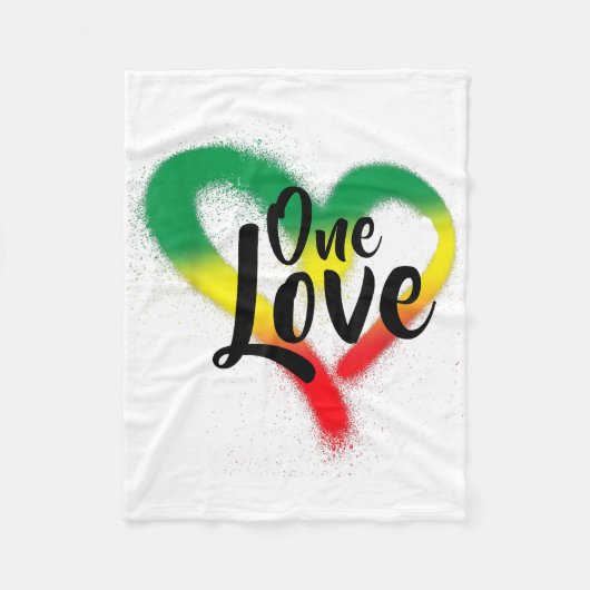 Couverture Polaire One Love One Heart Reggae Vibes (Devant)