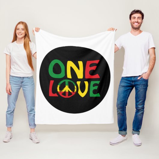 Couverture Polaire One Love, Reggae design (En situation)
