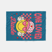 Couverture Polaire One Loved Dude Checkered Heart Valentines Day Boys (Devant (Horizontal))