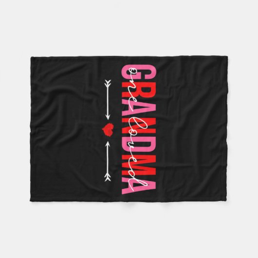 Couverture Polaire One Loved Grandma Valentines Day Family Matching  (Devant (Horizontal))