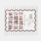 Couverture Polaire One Silly Goose 1st Birthday Photo Sign (Devant (Horizontal))