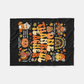 Couverture Polaire One Thankful Teacher Thanksgiving Groovy Fall Autu (Devant (Horizontal))