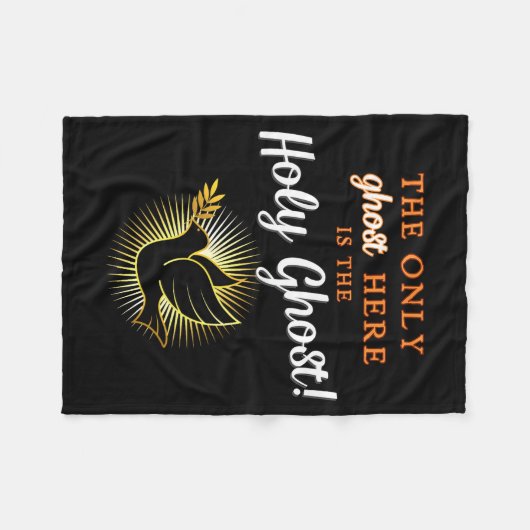 Couverture Polaire Only The Holy Ghost - Funny Anti Halloween Christi (Devant (Horizontal))