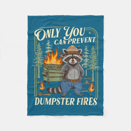 Couverture Polaire Only You Can Prevent Dumpster Fires Funny Racoon M (Devant)