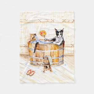 Couverture Polaire Onsen Kitty NE PERTURBE PAS