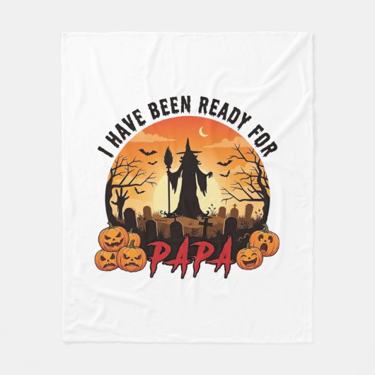 Couverture Polaire Ont été prêts Papa Halloween Sorcière Citrouilles  (Devant)