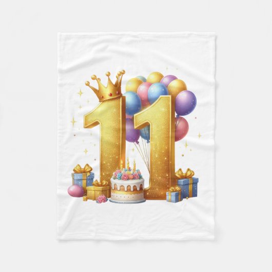 Couverture Polaire Onzième anniversaire doré (Devant)