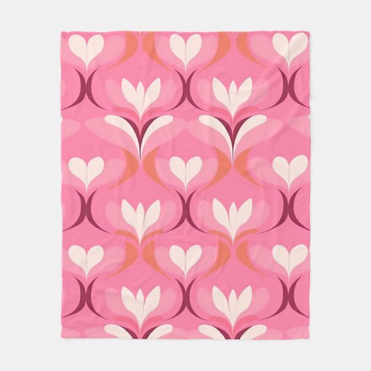 Couverture Polaire Oogne de coeur rose chic (Devant)