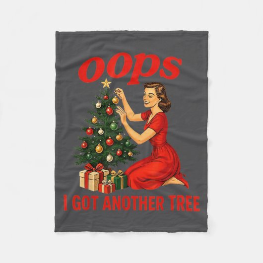 Couverture Polaire Oops I Got Another Tree Funny Retro Christmas  (Devant)