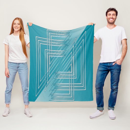 Couverture Polaire Opal Turquoise blanc (En situation)