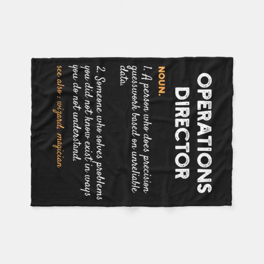 Couverture Polaire Operations Director Profession Funny Dictionary De (Devant (Horizontal))