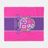 Couverture Polaire Ophelia lettre O nom signifiant bouclier rose viol (Devant (Horizontal))