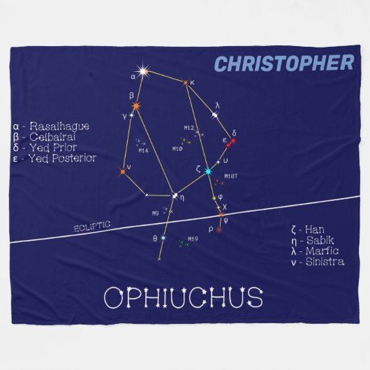 Couverture Polaire Ophiuchus de constellation zodiaque (Devant (Horizontal))