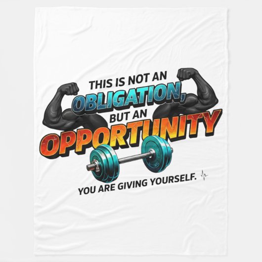 Couverture Polaire Opportunity Not Obligation Gym Quote (Devant)