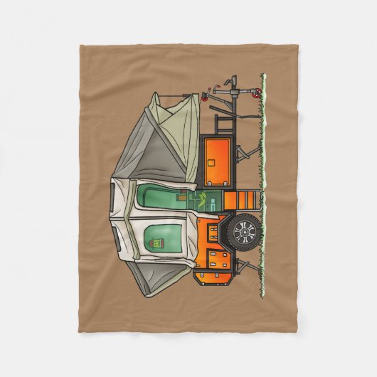 Couverture Polaire Opus Pop Up Camper RV heureux camper (Devant)
