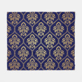 Couverture Polaire Or & bleu : Damas de luxe (Devant (Horizontal))