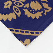 Couverture Polaire Or & bleu : Damas de luxe (Coin)