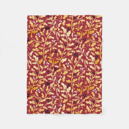 Couverture Polaire Or complexe et rouge saint motif (Devant)