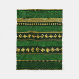 Couverture Polaire Or décoratif de noeud celtique et motif vert