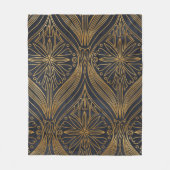 Couverture Polaire Or élégant sur motif damassé noir (Devant)